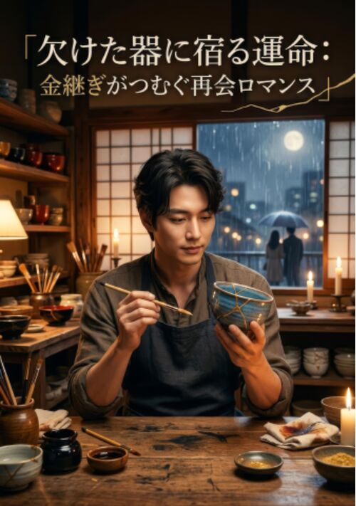 『欠けた器に宿る運命：金継ぎがつむぐ再会ロマンス』（ハリネズミの肉球） 表紙