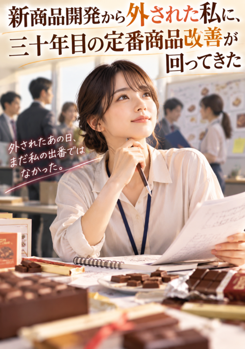 『新商品開発から外された私に、三十年目の定番商品改善が回ってきた』（よみなぎ） 表紙