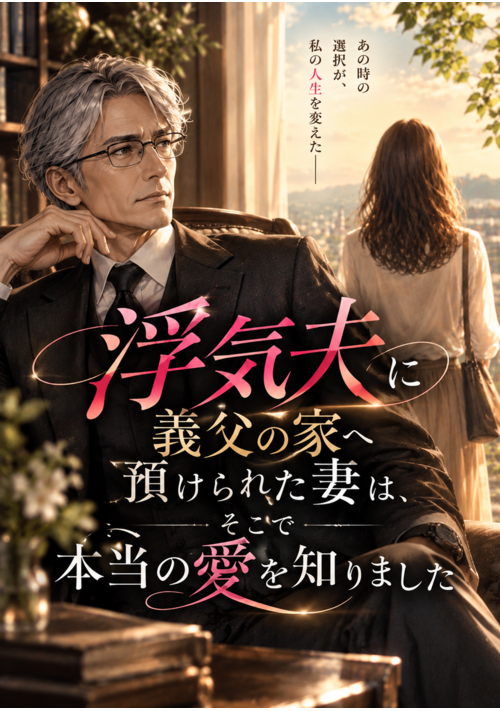 『浮気夫に義父の家へ預けられた妻は、そこで本当の愛を知りました』（木桜　春雨） 表紙