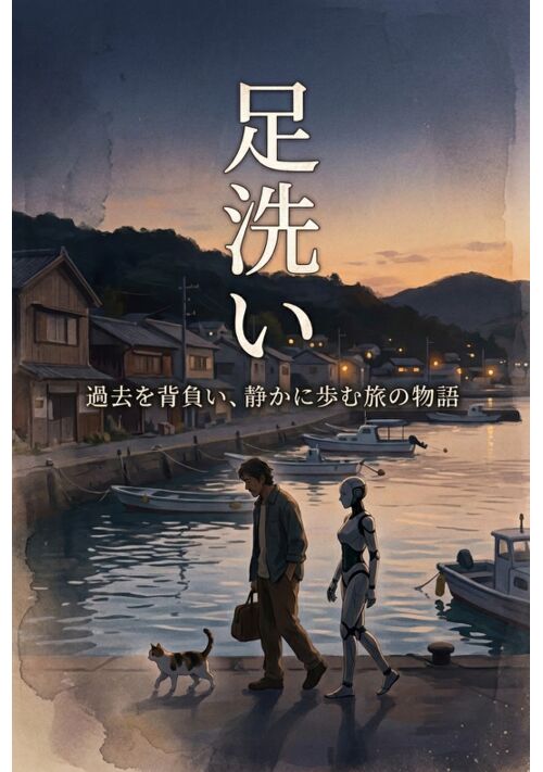 『【連作短編058】 足洗い 全22話　―元会長と、AIと、三毛猫―』（マチャオ (Machao)） 表紙