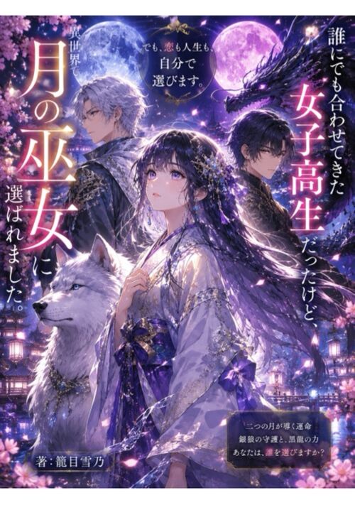誰にでも合わせてきた女子高生だったけど、 異世界で月の巫女に選ばれました。 でも、恋も人生も、自分で選びます。  
