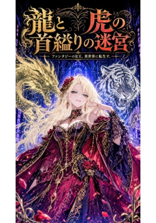 『龍と虎の首縊りの迷宮の悪役令嬢』（秦江湖） 表紙