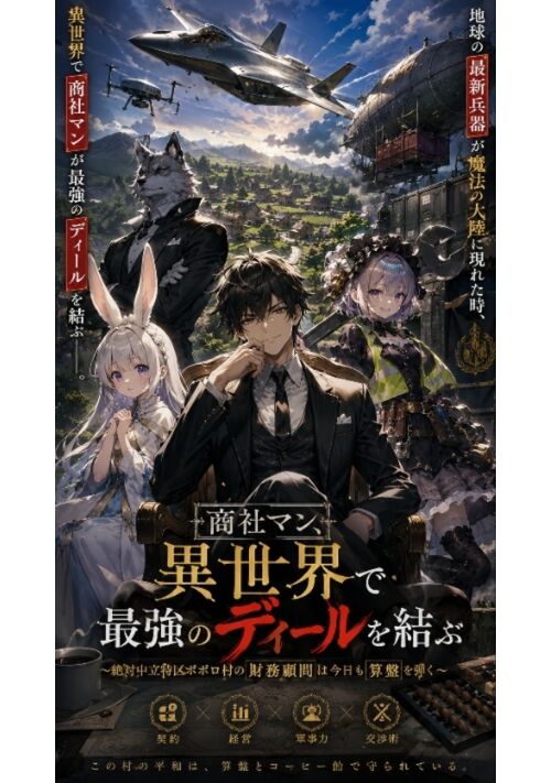 ​『狂った算盤と無償の愛』〜命懸けで俺を治した兎耳村長を守るため、最強商社マンはチート契約で異世界と地球の超大国を平伏させる〜