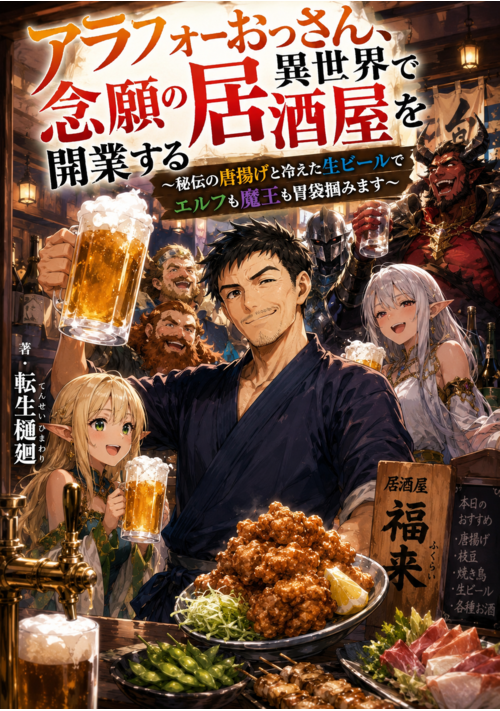 アラフォーおっさん、異世界で念願の居酒屋を開業する 〜秘伝の唐揚げと冷えた生ビールでエルフも魔王も胃袋掴みます〜