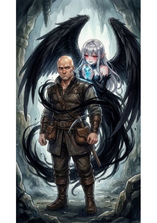 『『頭皮が光れば影に潜む 〜不遇な中年奴隷おじさん、最凶悪魔の美少女に四六時中ストーキングされる〜』』（白狸） 表紙