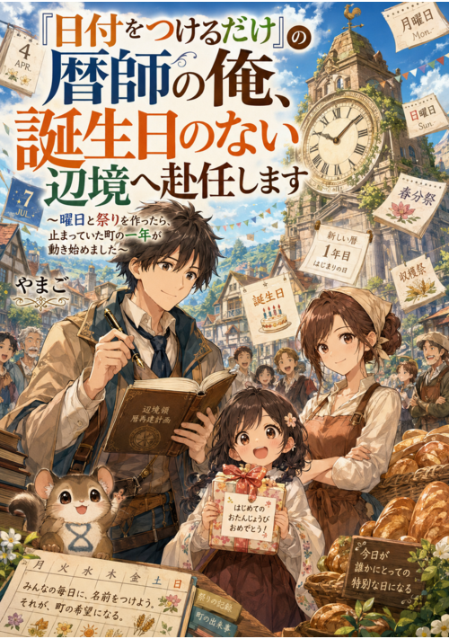 「日付をつけるだけ」の暦師の俺、誕生日のない辺境へ赴任します ～曜日と祭りを作ったら、止まっていた町の一年が動き始めました～