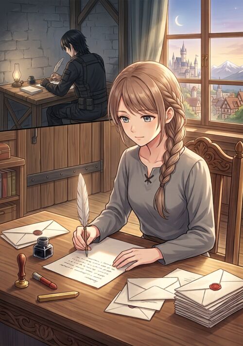 三年間、妹の代わりに婚約者へ手紙を書いていた私ですが、辺境伯様が求婚したのは「手紙の人」でした 表紙
