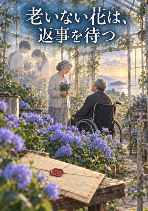 『老いない花は、返事を待つ』（橘こたつ） 表紙