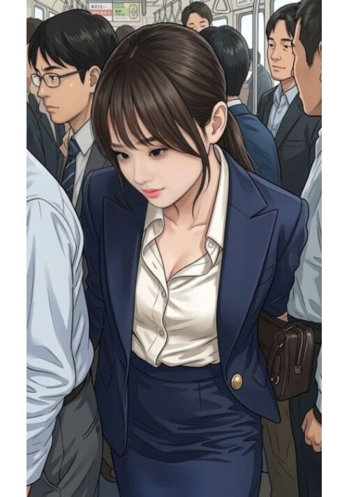 満員電車で…。
