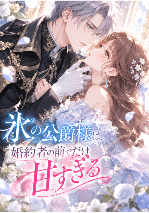 『【完結】氷の公爵様は、婚約者の前でだけ甘すぎる』（天気） 表紙
