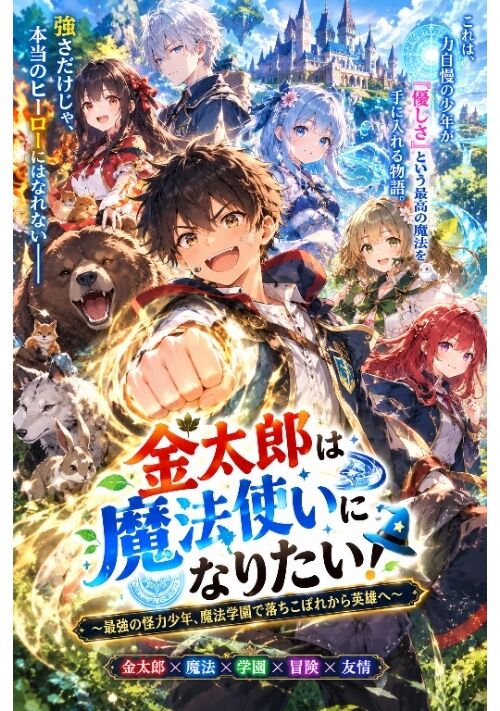 『金太郎は魔法使いになりたい！ ～最強の怪力少年、魔法学園で落ちこぼれから英雄へ～』