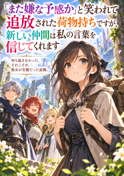 「また嫌な予感か」と笑われて追放された荷物持ちですが、新しい仲間は私の言葉を信じてくれます 表紙