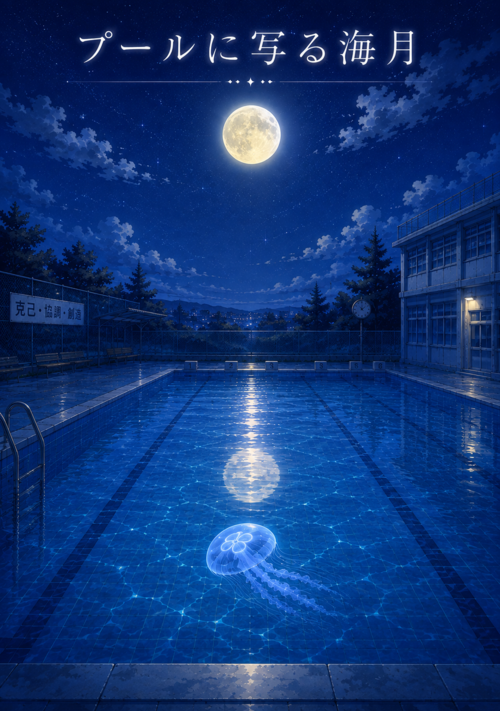 プールに写る海月