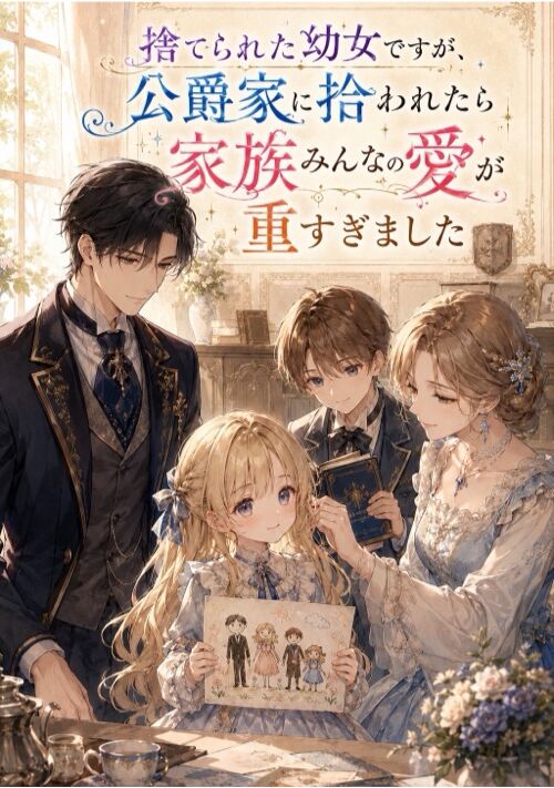捨てられた幼女ですが、公爵家に拾われたら家族みんなの愛が重すぎました 表紙