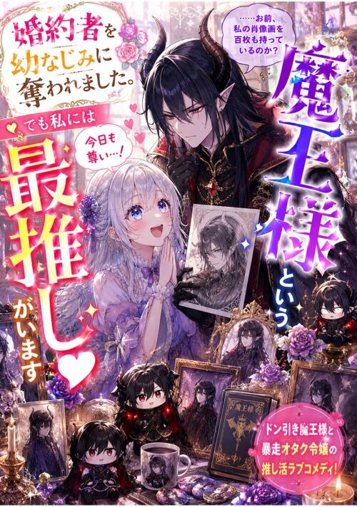 『婚約者を幼なじみに奪われました。でも私には魔王様という最推しがいます』（由香） 表紙