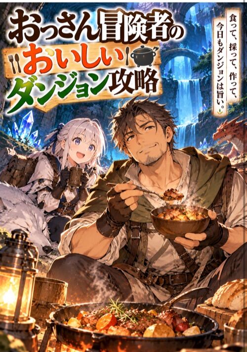 『おっさん冒険者のおいしいダンジョン攻略！』（神崎あら） 表紙