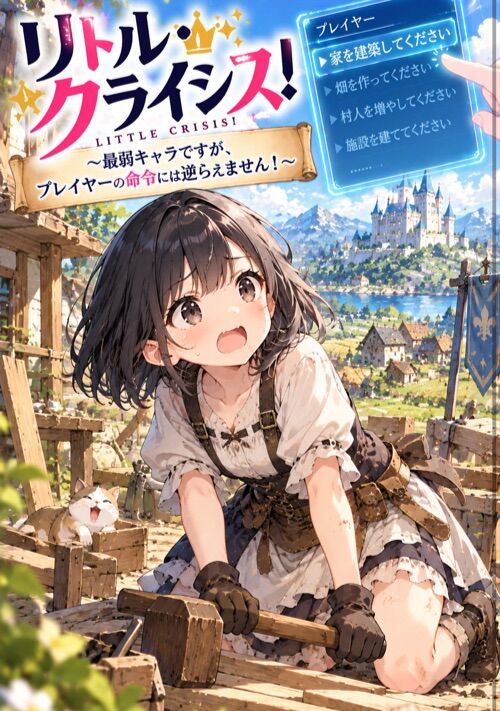 『リトル・クライシス ～最弱軍師ですが、プレイヤーの命令には逆らえません！～』（みずほたる） 表紙