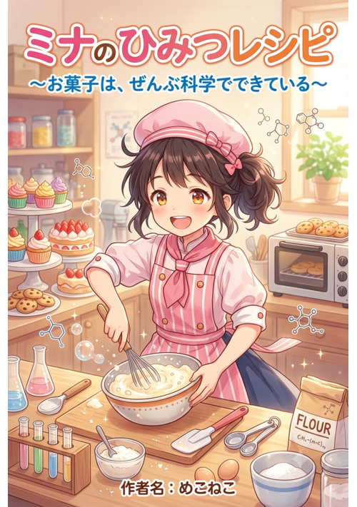 『ミナのひみつレシピ ～お菓子は、ぜんぶ科学でできている～』（めこねこ） 表紙