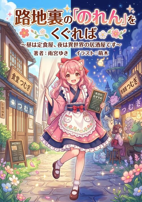 『路地裏の「のれん」をくぐれば 〜昼は定食屋、夜は異世界の居酒屋です〜』（タカノ） 表紙