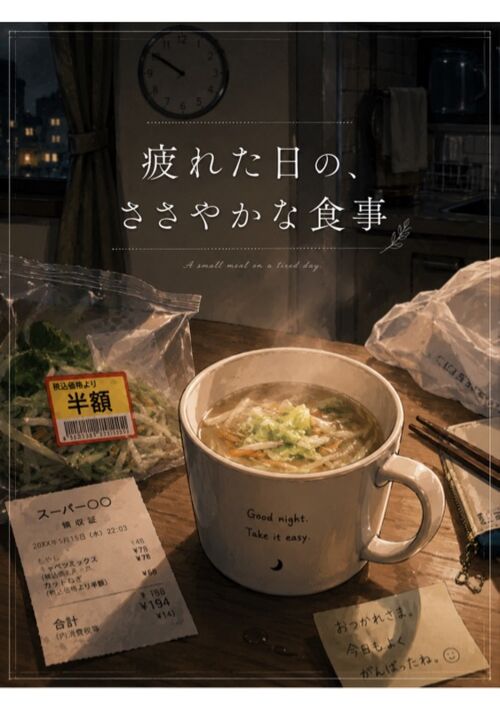 疲れた日の、ささやかな食事