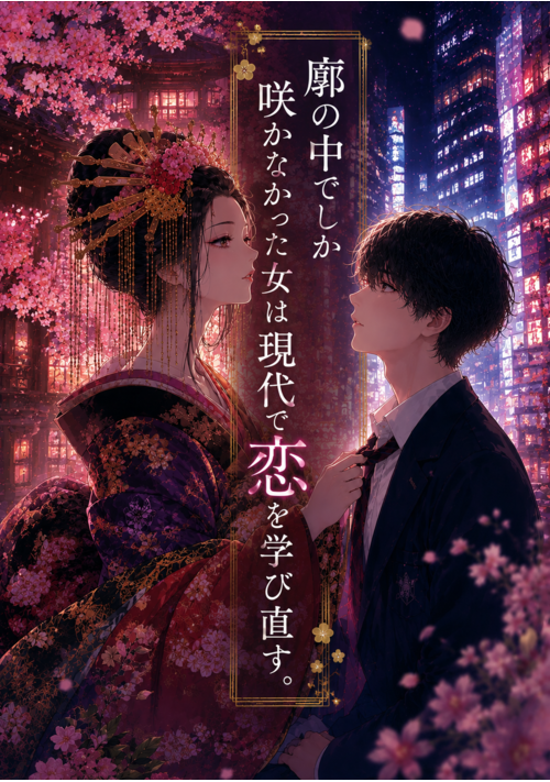 『廓の中でしか咲かなかった女は現代で恋を学び直す。』（花魁童子） 表紙