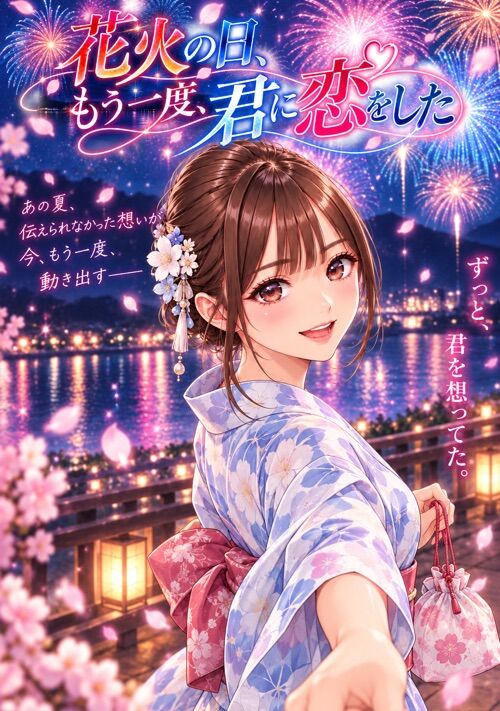 『花火の日、もう一度、君に恋をした』（矢嶋 優） 表紙
