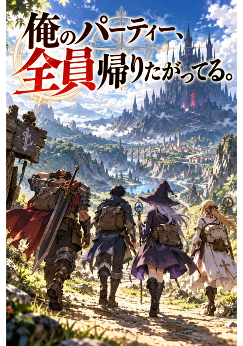 『俺のパーティー、全員帰りたがってる。』（ナツナ・クラウン） 表紙