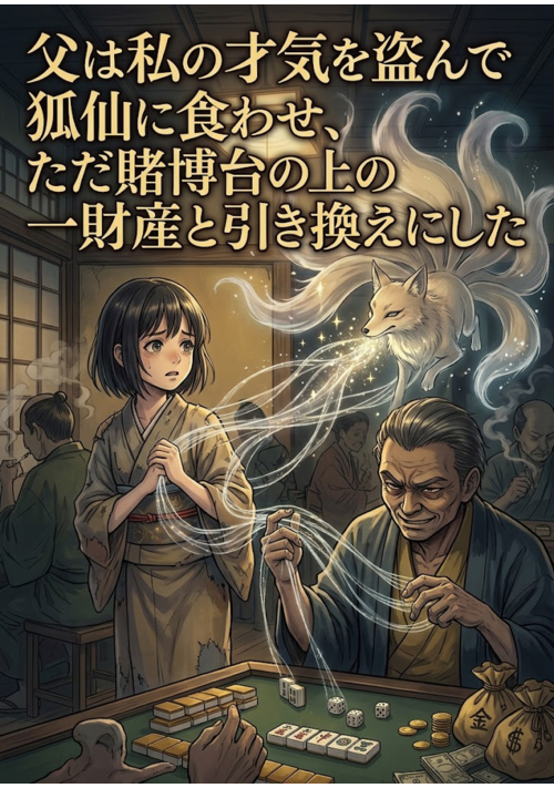 『父は私の才気を盗んで狐仙に食わせ、ただ賭博台の上の一財産と引き換えにした』（熾星） 表紙