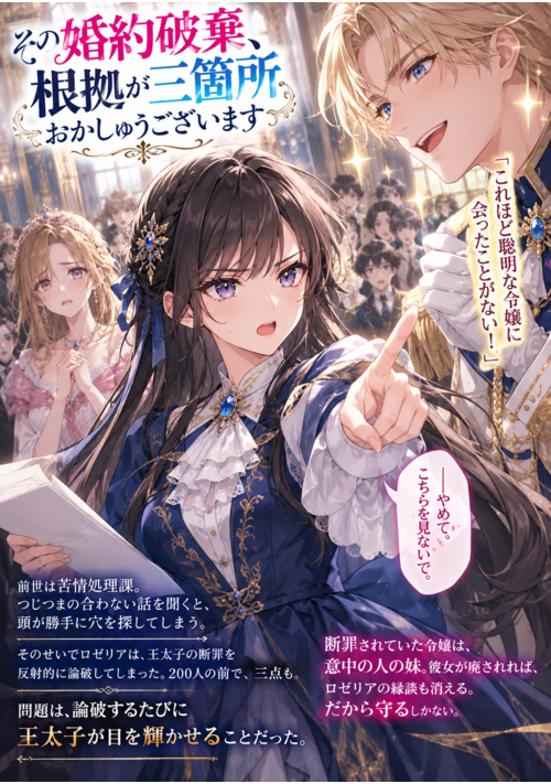 『その婚約破棄、根拠が三箇所おかしゅうございます』（桜野結） 表紙