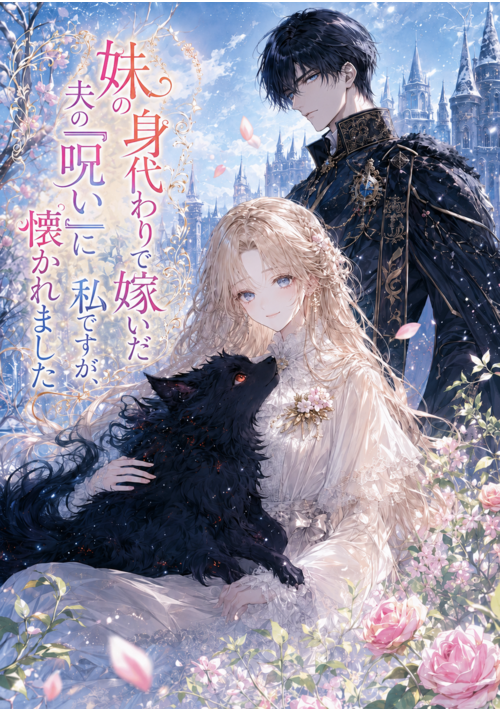 『妹の身代わりで嫁いだ私ですが、夫の『呪い』に懐かれました』（ゆぷしろん） 表紙