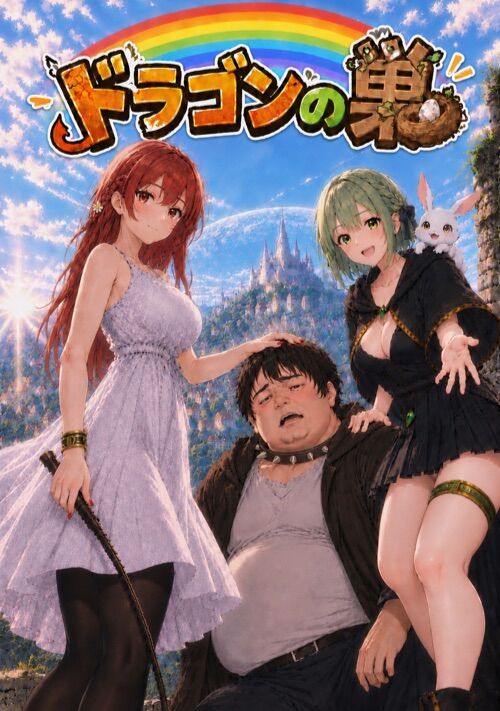 『【毎日投稿】ドラゴンの巣　〜《ネットの神》阿久津龍二(40)は、異世界で女の子に飼われています〜』（真星 紗夜） 表紙