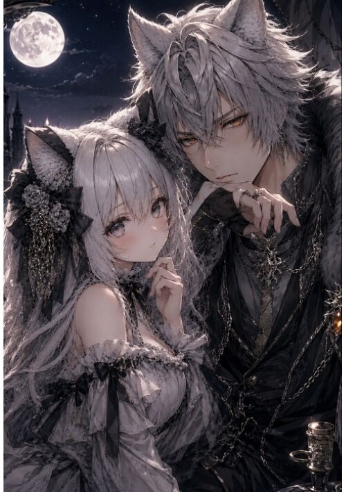 『猫獣人の私と狼獣人の彼ー雨の日の運命ー』（十六夜） 表紙