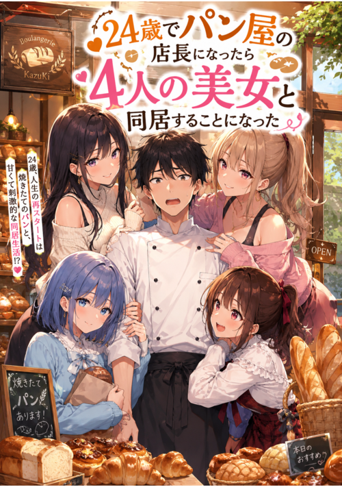  24歳でパン屋の店長になったら、4人の美女と同居することになった。
