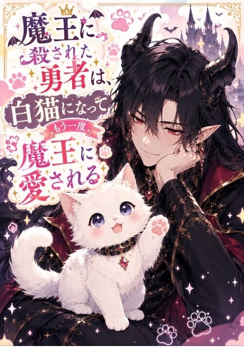 『魔王に殺された勇者は、白猫になってもう一度魔王に愛される』（いにしゃるS） 表紙