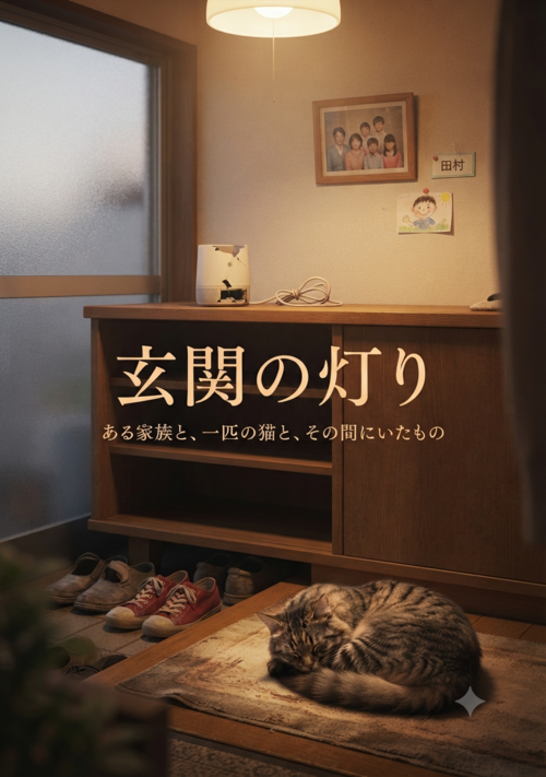 『【短編037】 玄関の灯り：ある家族と、一匹の猫と、その間にいたもの』（マチャオ (Machao)） 表紙