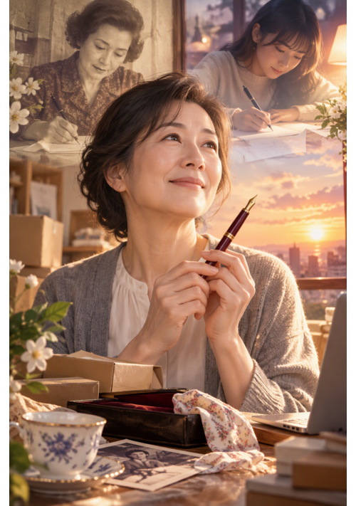 『母の万年筆と、見知らぬ誰かの夢』（NAWOMIDOU） 表紙