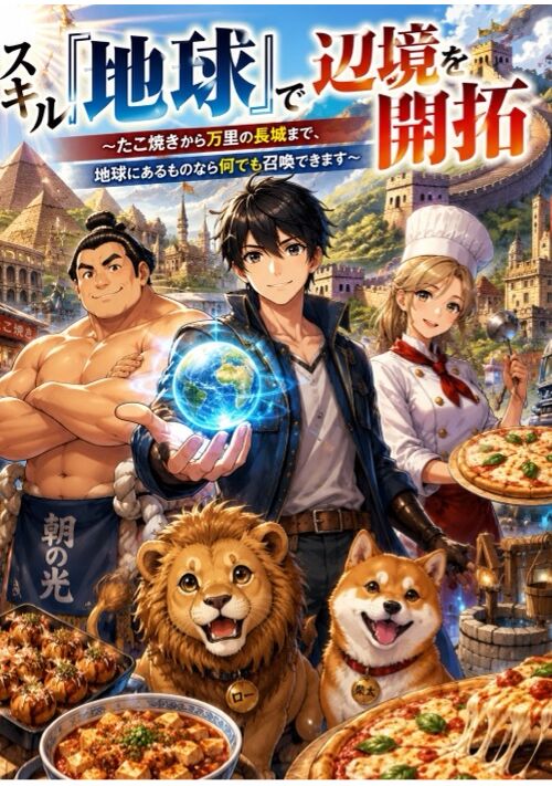 『スキル「地球」で辺境を開拓 ～たこ焼きから万里の長城まで、地球にあるものなら何でも召喚できます～』（Erily） 表紙