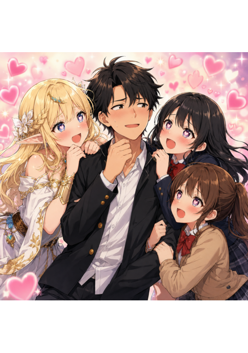 『クラス転移した俺は影の神性を宿したが、エルフの姫と幼馴染に求婚されて森の守護者になりました。』（ヘタレ剣士） 表紙