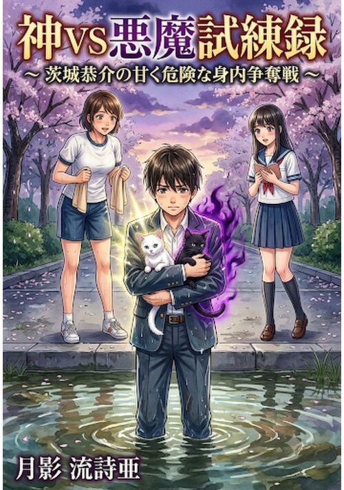 『神VS悪魔試練録～ 茨城恭介の甘く危険な身内争奪戦 ～』（月影 流詩亜） 表紙