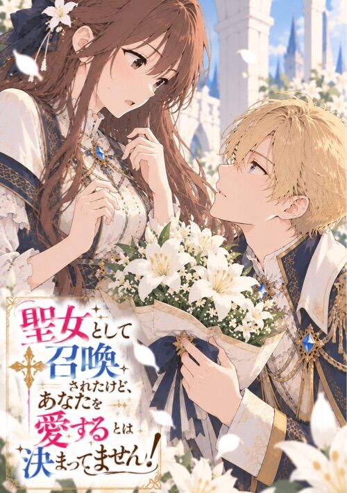 『聖女として召喚されたけど、あなたを愛するとは決まってません！』（西 朝霧） 表紙