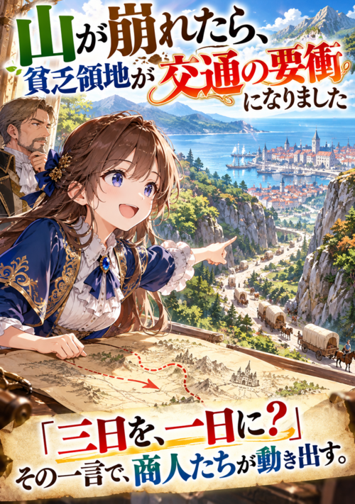 山が崩れたら、貧乏領地が交通の要衝になりました 表紙