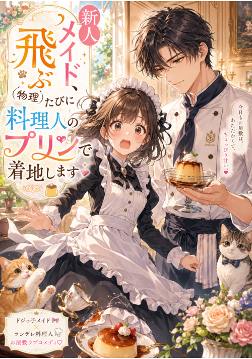 『新人メイド、飛ぶ（物理）たびに料理人のプリンで着地します』