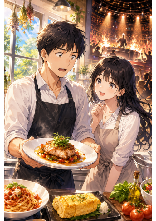 『美人OLに恋した地味サラリーマン　料理教室に通い始めたら何故か裏社会の料理バトルで頂点に立っていた』（Gaku） 表紙
