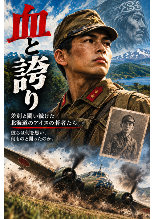 『血と誇り　差別と闘い続けた北海道のアイヌの若者たち。彼らは何を思い、何ものと闘ったのか。』（上郷　葵） 表紙