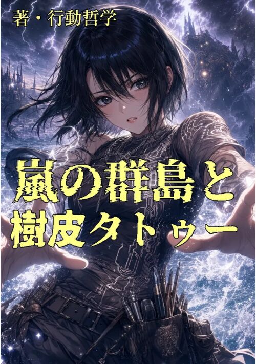 『嵐の群島と樹皮タトゥー ―絶縁の彫師は、雷鳴の王を接地』（行動哲学） 表紙
