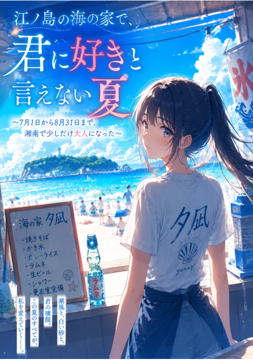 『江ノ島の海の家で、君に好きと言えない夏 〜7月1日から8月31日まで、湘南で少しだけ大人になった〜』（ちょこまろ） 表紙