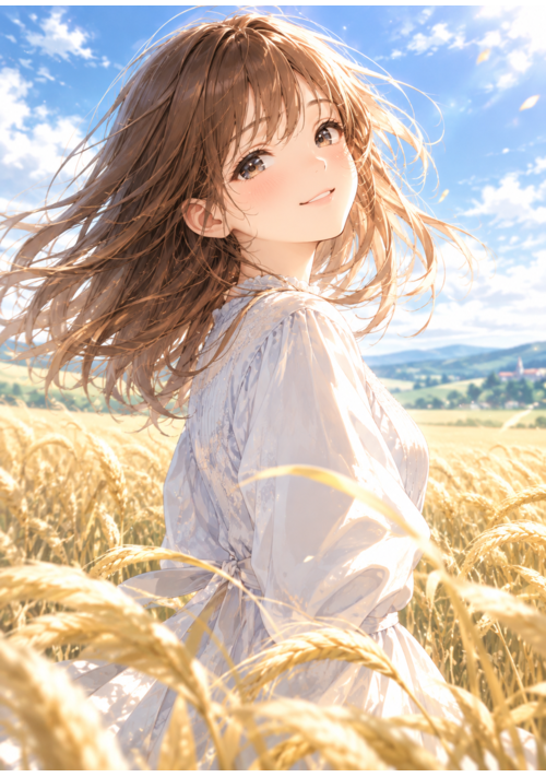 『風が吹いて麦が倒れて』（新堂　鈴杏子） 表紙