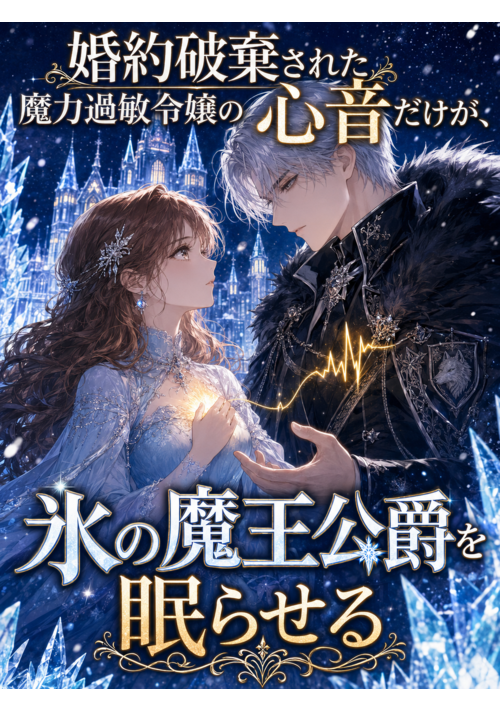 『婚約破棄された魔力過敏令嬢の心音だけが、氷の魔王公爵を眠らせる』（他力本願寺） 表紙