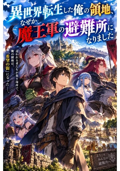 『『異世界転生した俺の領地、なぜか魔王軍の避難所になりました』』（クタコンドリア） 表紙