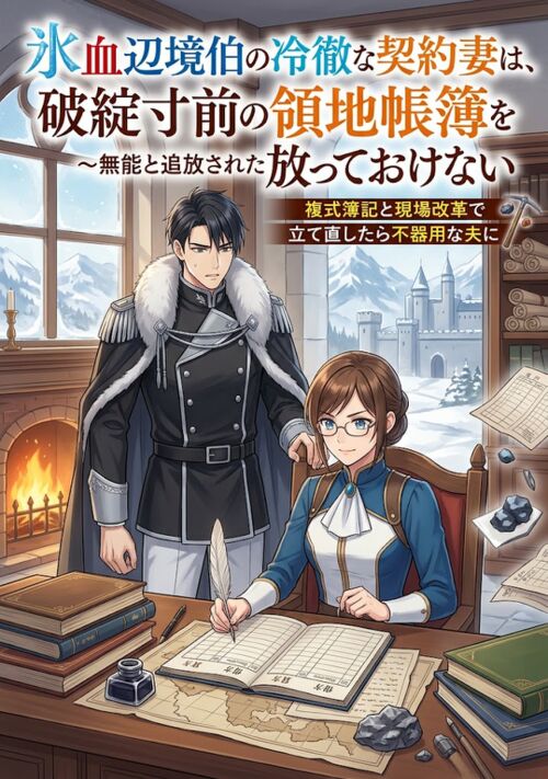 氷血辺境伯の冷徹な契約妻は、破綻寸前の領地帳簿を放っておけない〜無能と追放された元主計官ですが、複式簿記と現場改革で立て直したら不器用な夫に